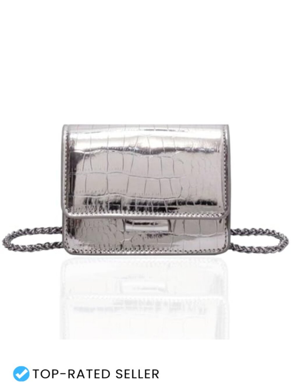 Mini Faux Leather Quilted Crossbody Bag Top Handle Clutch for Evening Party